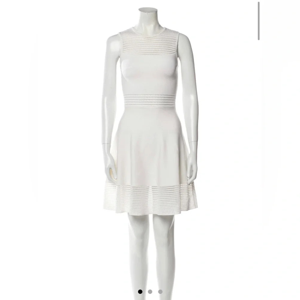 NWT Ronny Kobo White Mabel Open Stitch Sleeveless Mini Dress A-Line Size Small